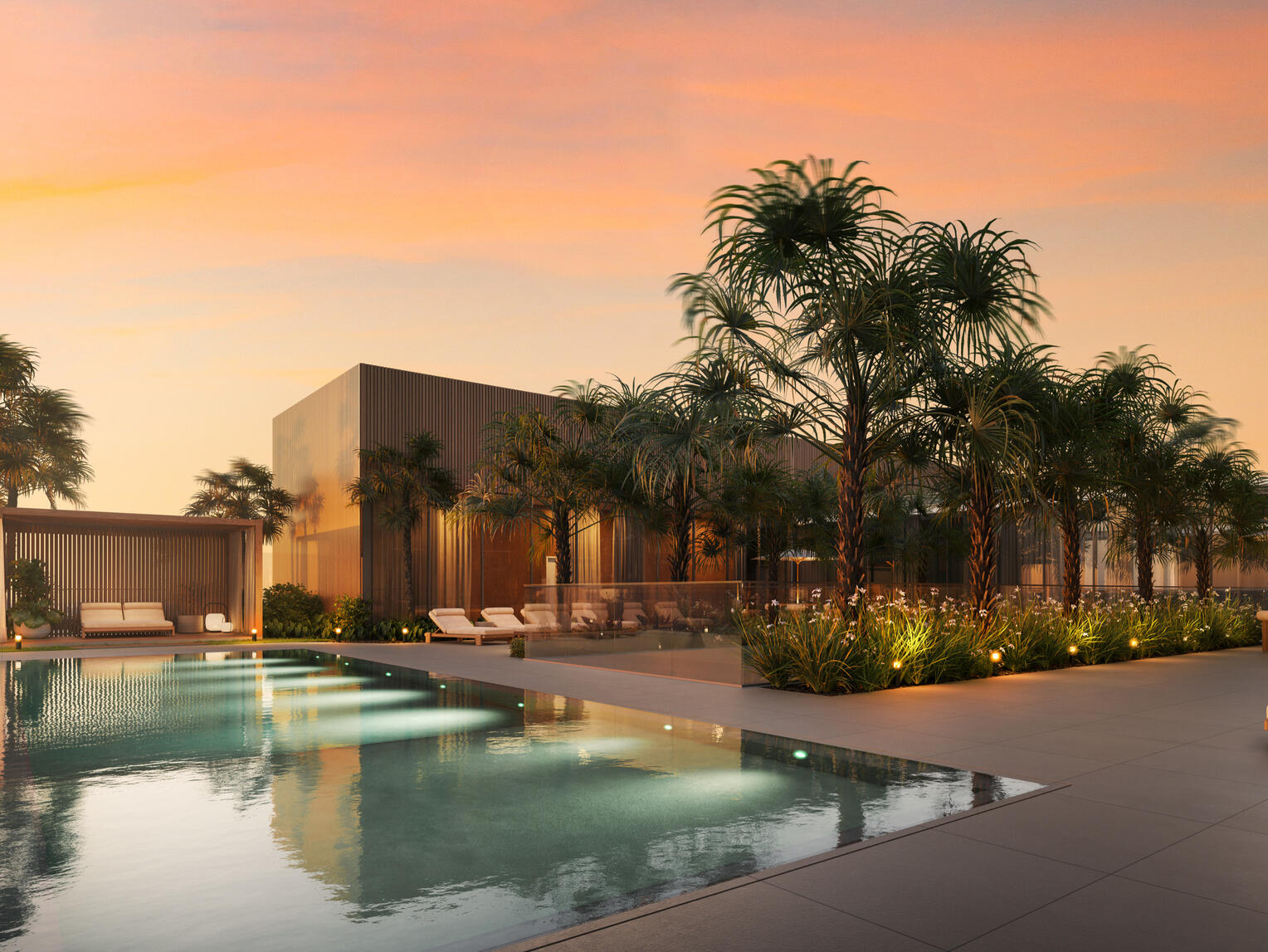 Exterior view of Seven Park Residences in Hallandale-Hollywood, a modern luxury residential building with elegant architectural design.